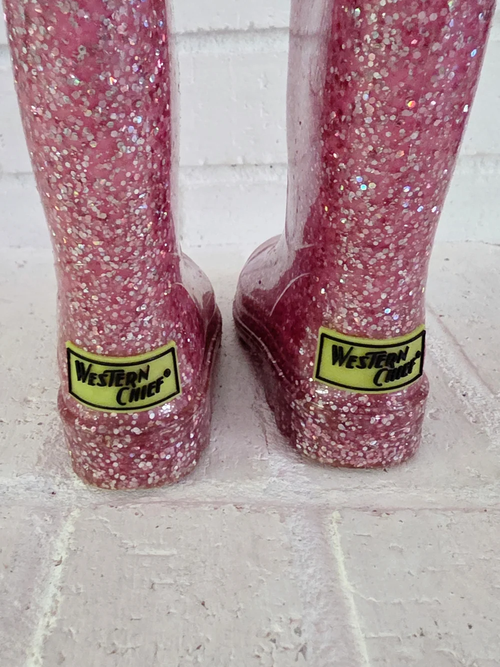 Western Chief - Sparkle Pink Heart-Handle Toddler Rain Boots